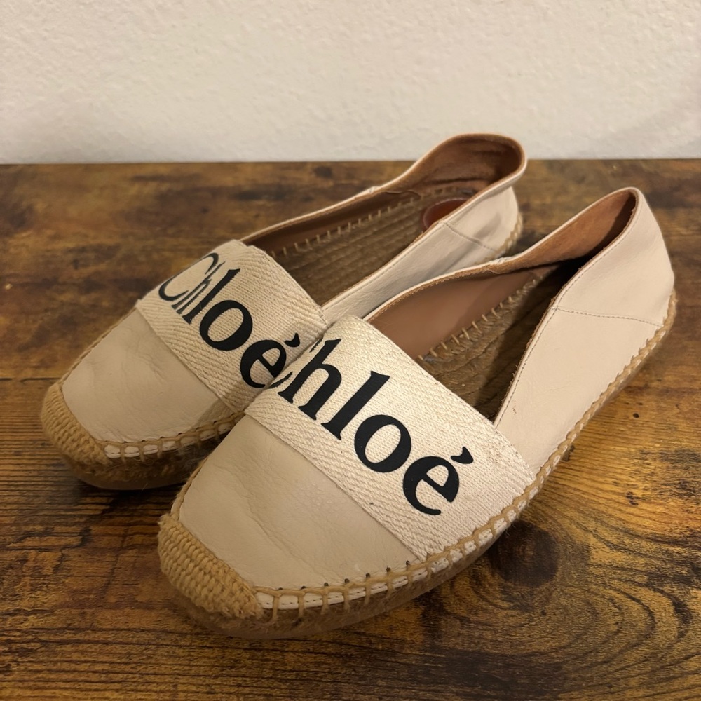 Chloe Woody Cream Espadrilles